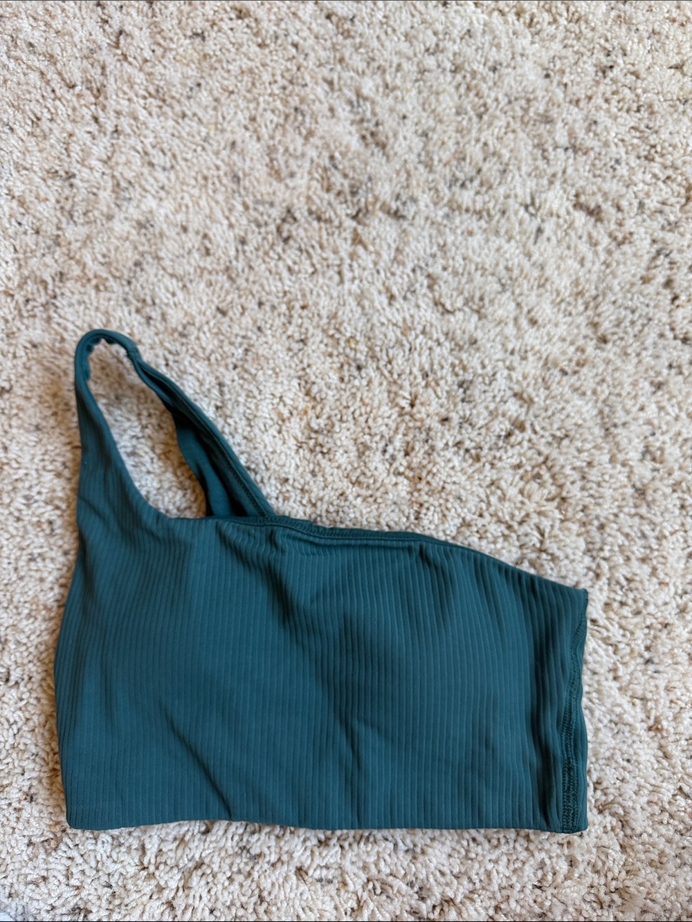 lululemon athletica Ribbed One-Shoulder Sports Bra in Deep Teal
